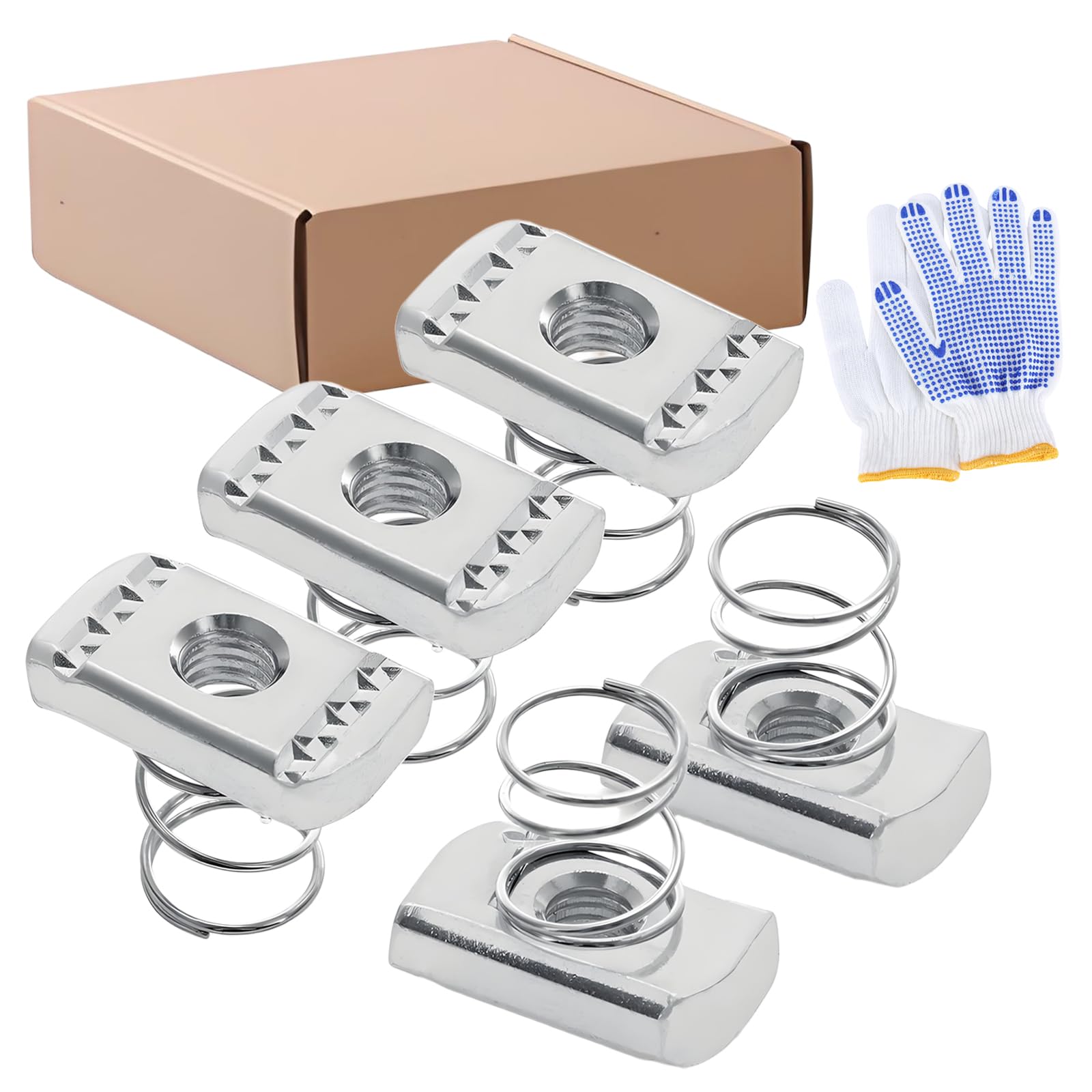 3/8”-16 Strut Channel Nuts - Spring Channel Nut，Zinc Plated (Pack of 30)