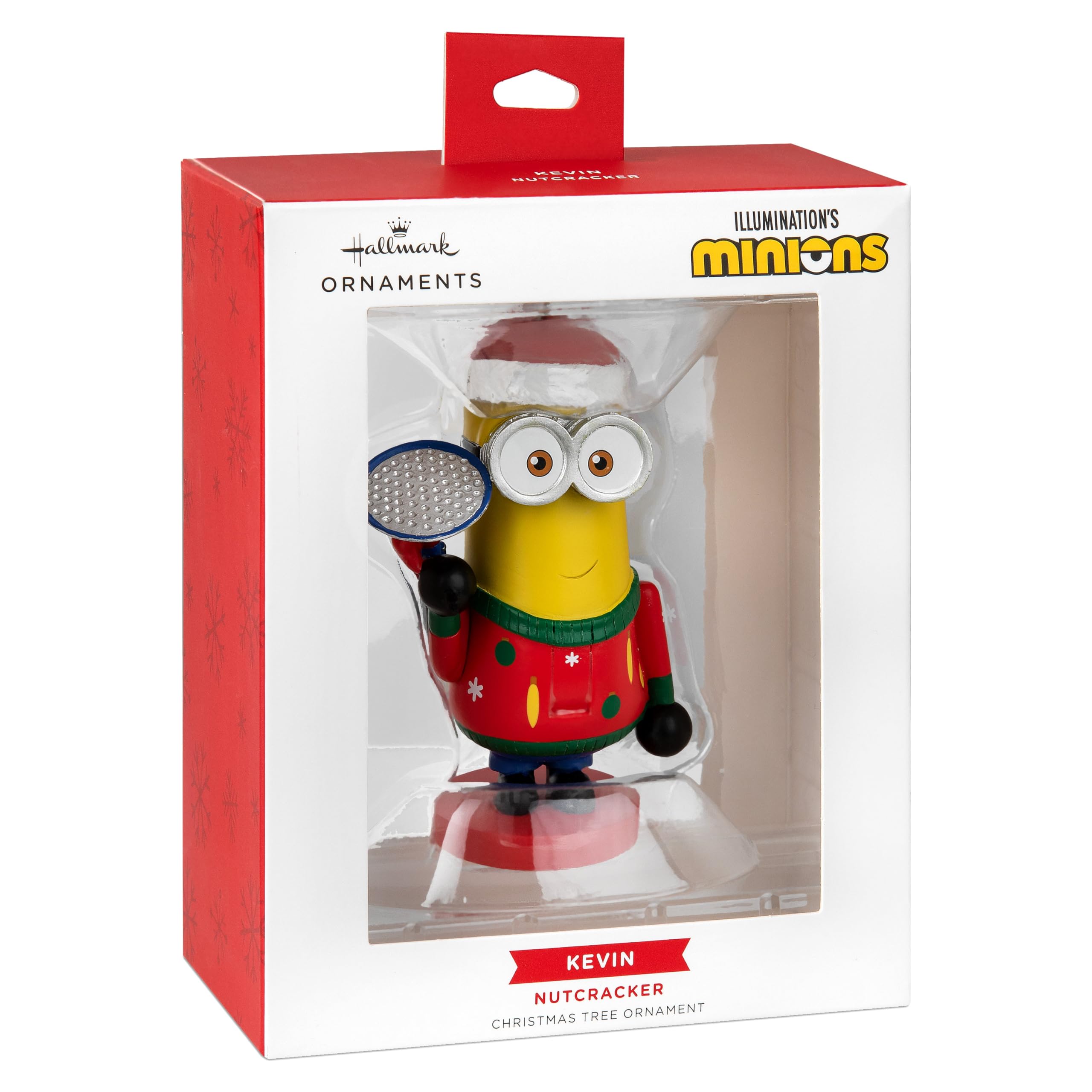 Hallmark Kevin the Minion - Schiaccianoci ornamentale, decorazione per albero, da collezione, giallo, rosso