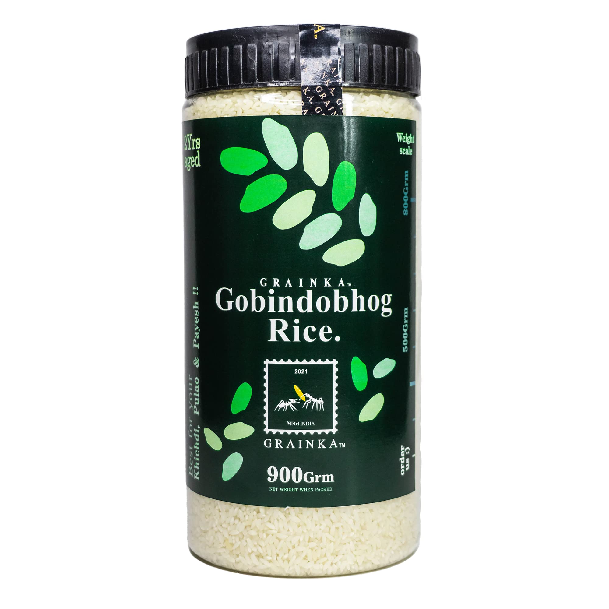 2021 BHARAT INDIA GRAINKA Gobindobhog Rice || 900 Gram || Aged Rice || 150 Gram Free Included Inside The Pack || Pure Aromatic Gobindobhog Rice