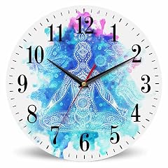Mxocom Yoga Wall Clock Mandala Energy Buddha Meditation Paisley Petal 10 Inch Silent Non Ticking photo Mxocom Yoga Wall Clock Mandala Energy Buddha Meditation Paisley Petal 10 Inch Silent Non Ticking