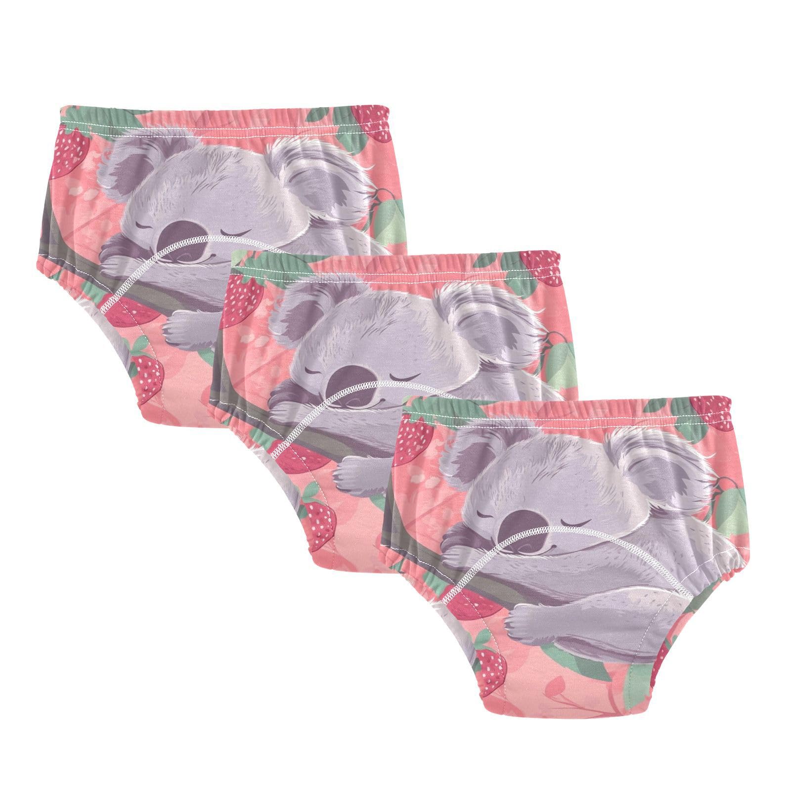 Coikll Kawaii Koala with Strawberry Toddler Training Underwear Waterproof Baby Pee Pants -3T