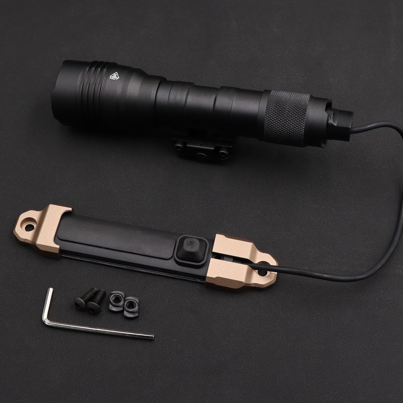 Remote Pressure Switch Mount Plate Aluminum, for HL-X Weapon Lights Tape Switch Mounting.
