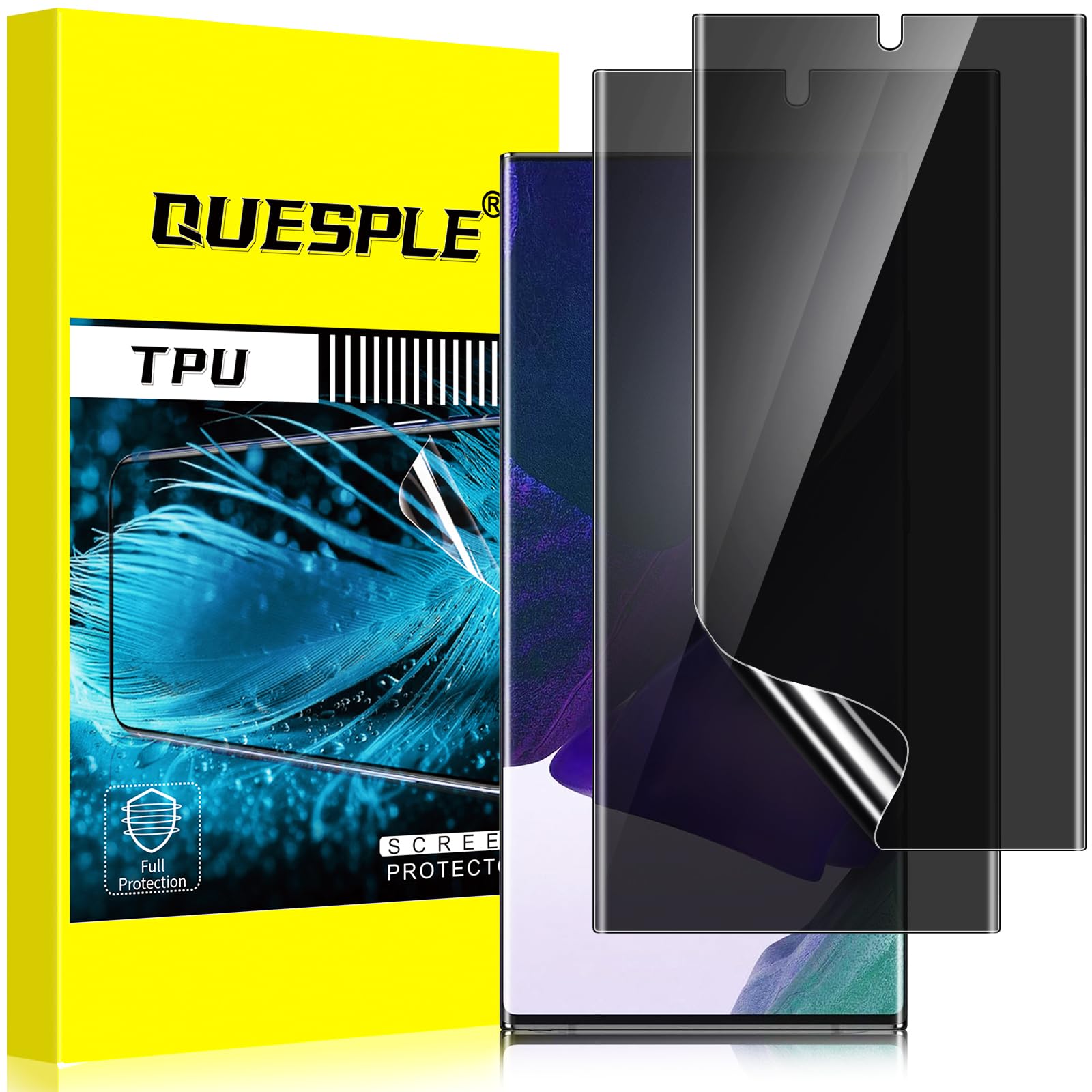 [2 Pack] Samsung Galaxy Note 20 Ultra Privacy Screen Protector[Not Glass], [Ultra-Thin][ Ultrasonic Fingerprint Support] Anti-Spy TPU Flexible Film Screen Protector