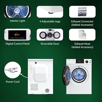 Equator DELUXE 24 VENTED Sensor Dryer w/Washer SOCKET 4cf/18lbs 110V