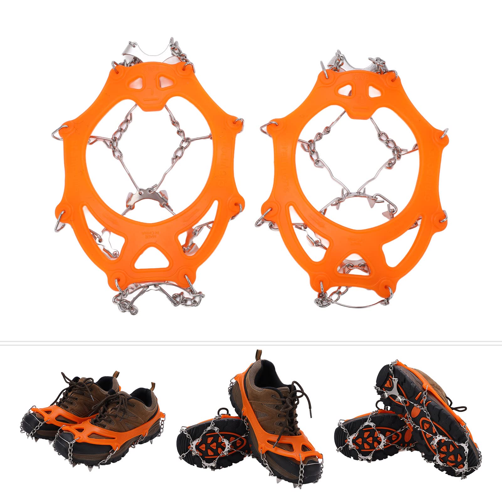 Crampons for Hiking, Hiking Spikes Micro Spikes with 2Pcs 12 Tooth for Mountaineering (L)