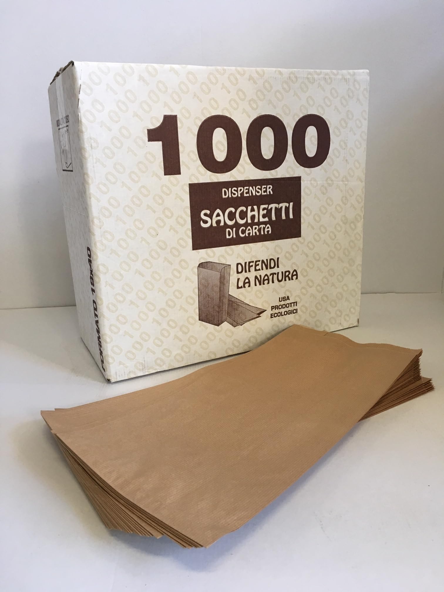100/1000 Sacchetti di Carta Marroni 19x40 cm Sacchetto in Carta Kraft avana per Alimenti Pane Dolci DOLCIUMI Articoli da Forno ORTOFRUTTA (1000)