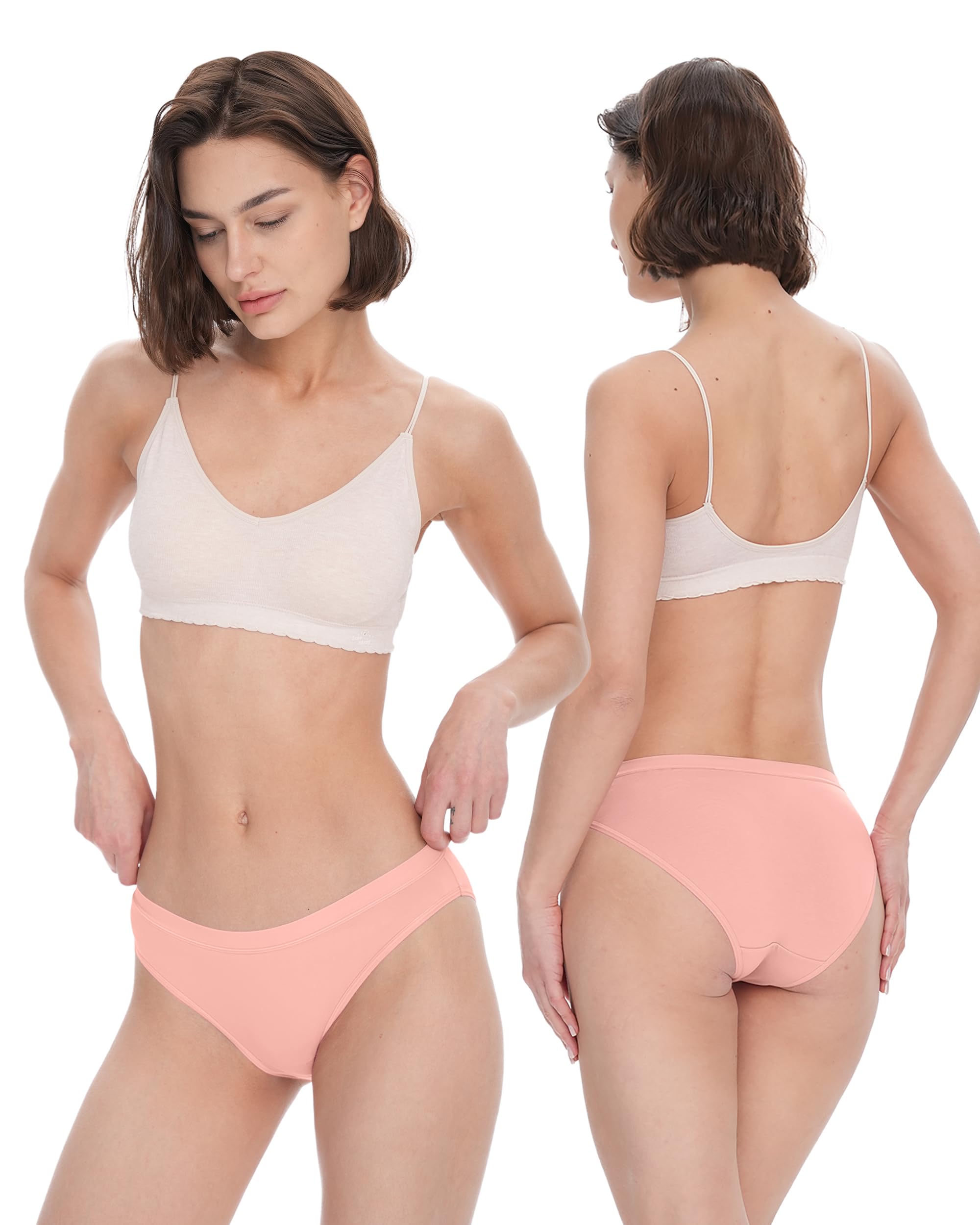 BAMBOO COOL Damen-Unterwäsche, Bikini-Unterhose, Hipster, Damenhöschen, weich, dehnbar, atmungsaktiv, 5er-Pack