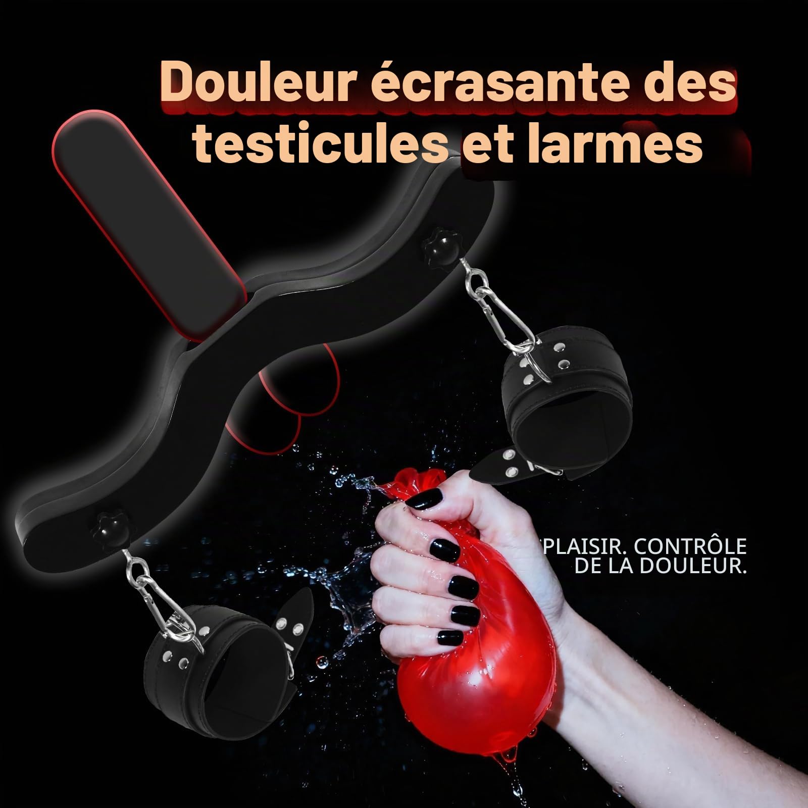 Dispositif de torture des testicules, barre d'écartement, étireur de testicules, jouets BDSM fétichistes, étireur de testicules pour homme, jouets BDSM, torture extrême, étireur de testicules pour hom
