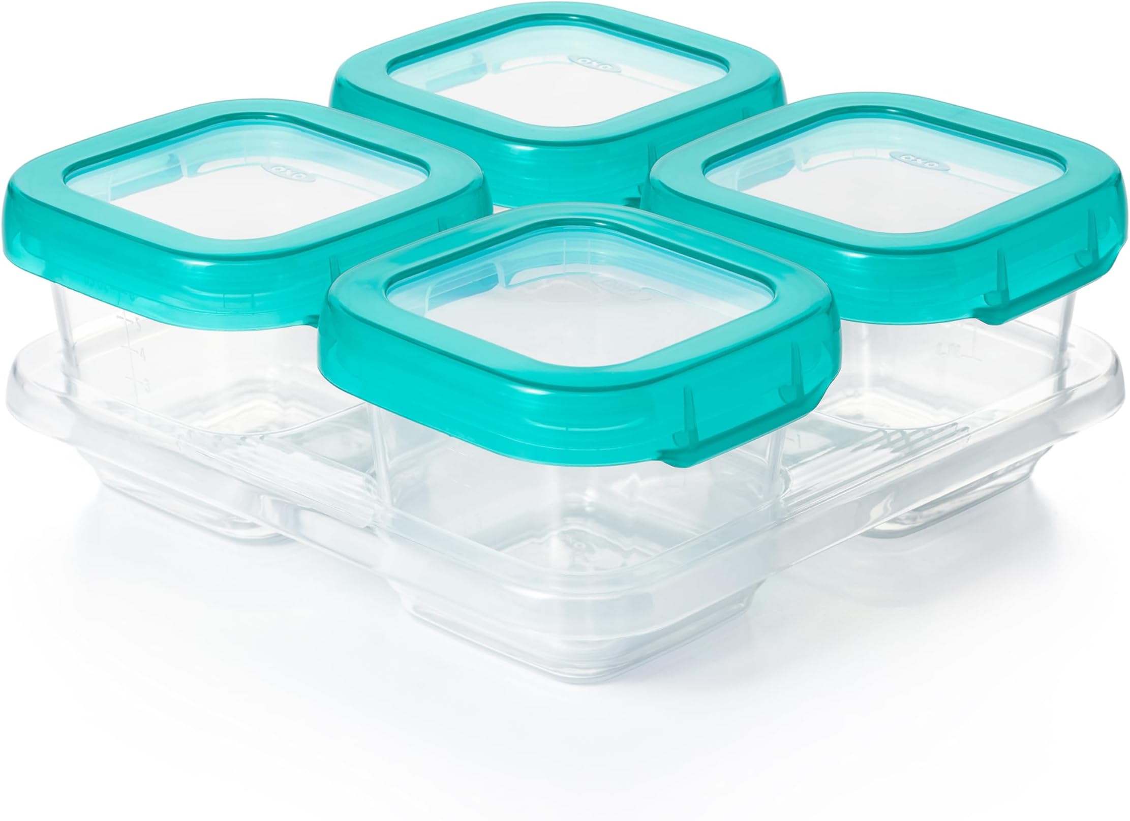 Baby Blocks Food Storage Containers, Teal, 6 oz