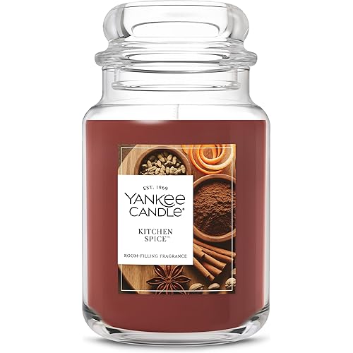 Yankee Candle Kitchen Spice, Fall Scented Candle, 22oz Large Jar with up to 150 Hour Burn Time
