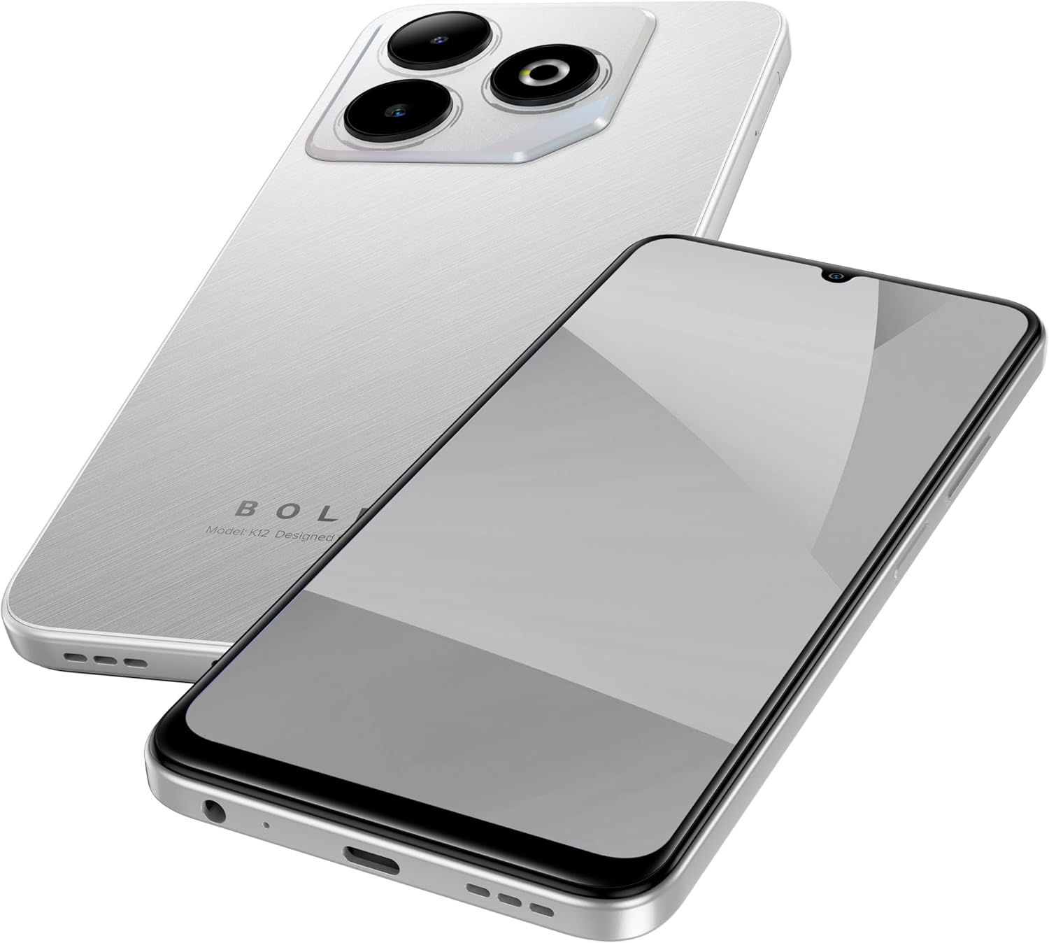 BLU Bold K12 | 2025 | Unlocked | 6.8” HD+ 120Hz Infinity Display | 50MP Main + 8MP Selfie Cameras | 128GB Internal Storage | US Version | US Warranty | Silver