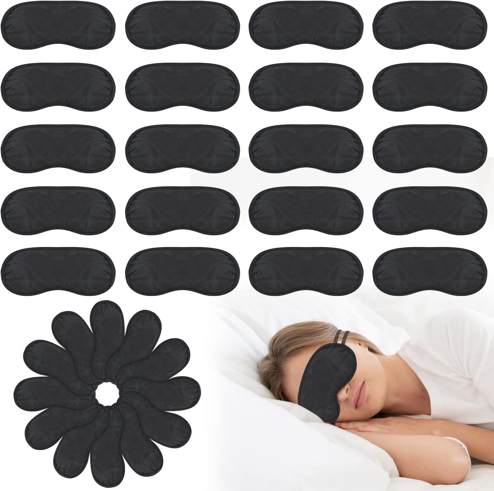40 Pack Sleep Eye Mask for Men Women Kids, Individual Pack Sleeping Blindfold Eye Shade Cover for Travel, Plane, Hotel, Party