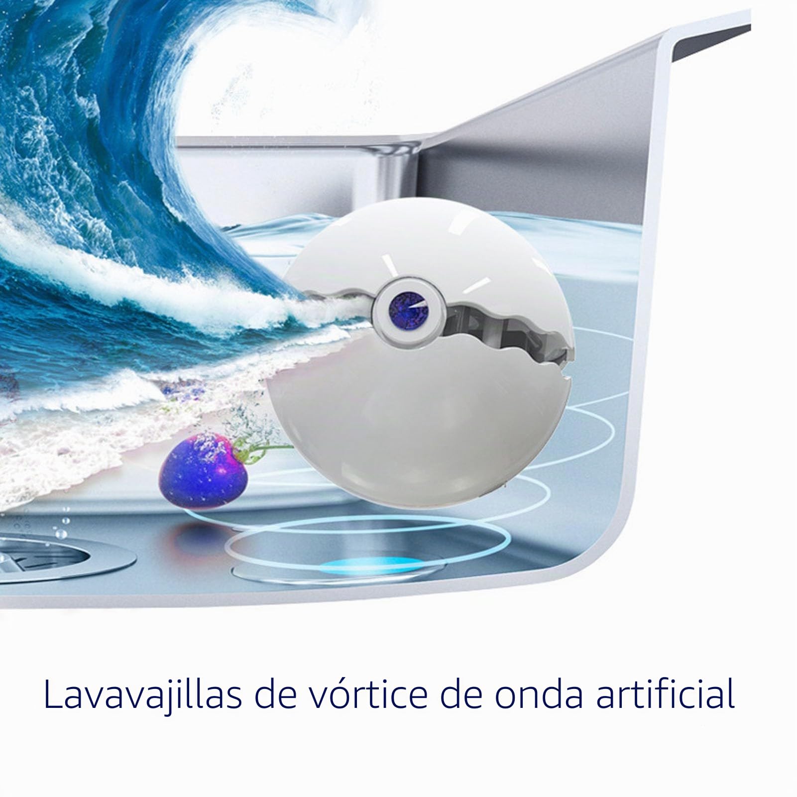 Mini Lavavajillas con Fregadero, Lavavajillas con Fregadero, Mini Lavavajillas con Ultrasonido, Carga USB de 1200 MAh, Lavadora de Platos USB con Rotación de Alta Velocidad IP67