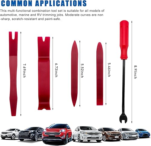 Miniatura 8 de Kit de herramientas de extracción de molduras automáticas de 5 piezas, juego de herramientas de extracción de clips de plástico para puertas