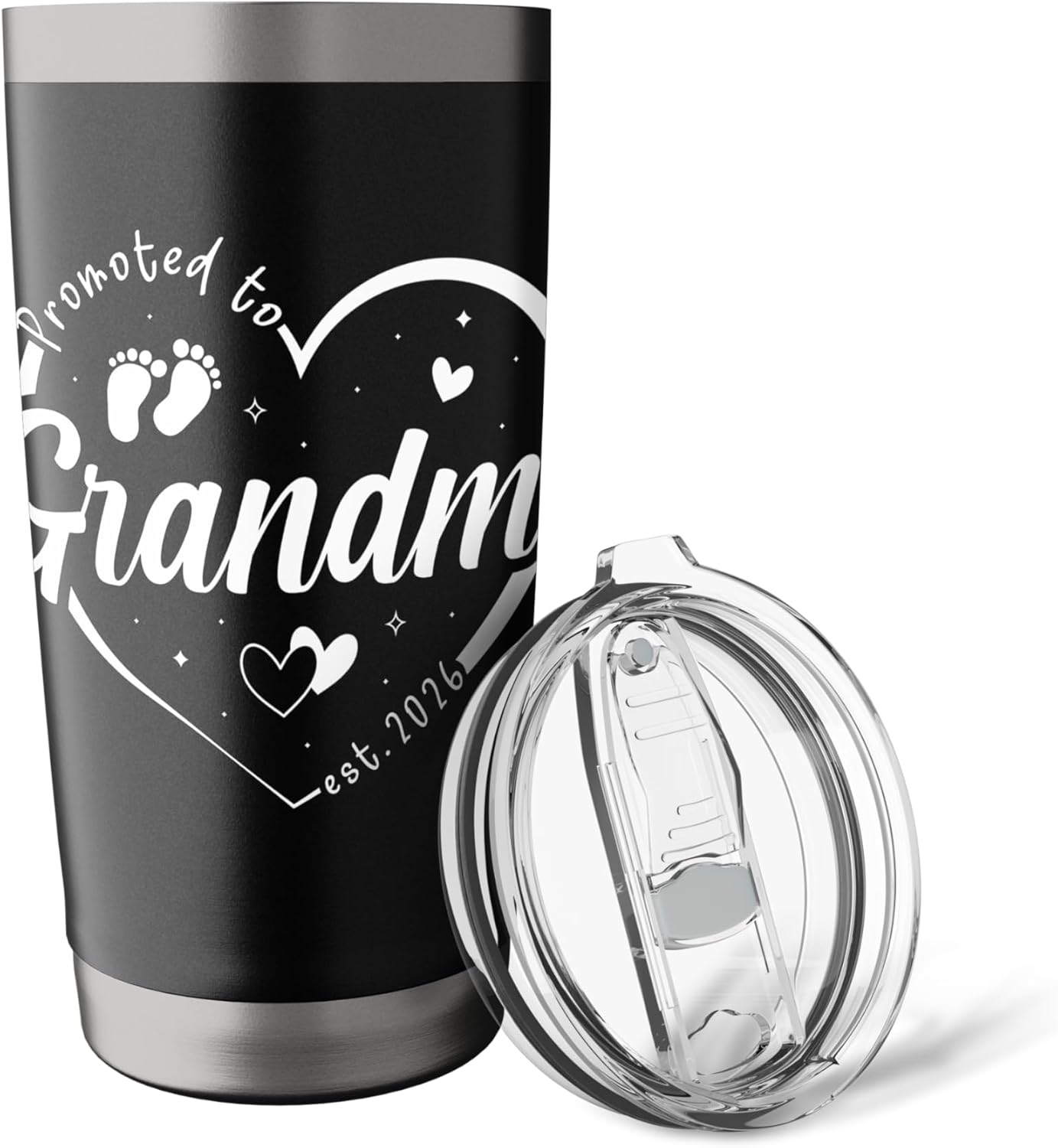 Promoted to Grandma Est 2026 Soon to be New Grandmom Heart Stainless Steel Insulated Tumbler - Image 5
