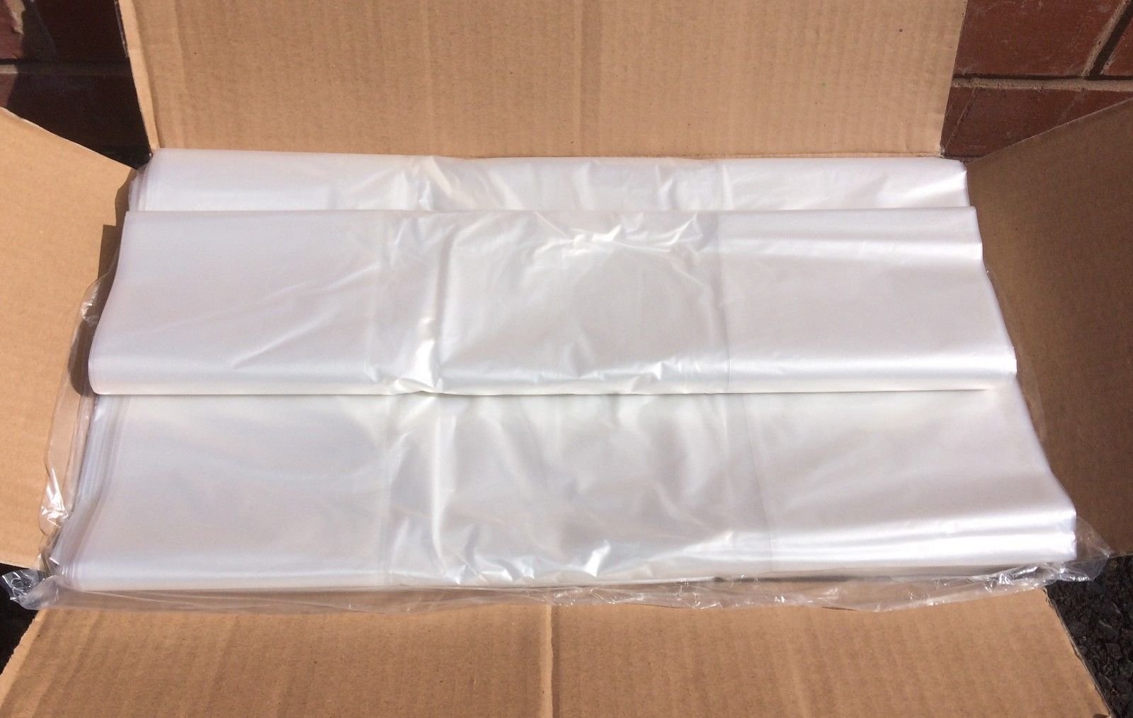 140 GAUGE CLEAR PLASTIC BIN LINERS GARBAGE/RUBBISH 18"x29"x39" LARGE TRANSPARENT REFUSE POLYTHENE SACKS