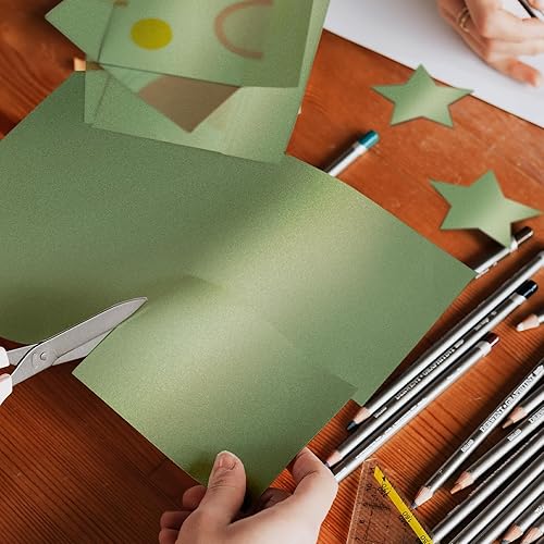 Vista 19 de 100 hojas de cartulina dorada brillante de 8.5 x 11 pulgadas, papel metálico Goefun de 80 libras, papel perlado para invitaciones, cumpleaños, azul