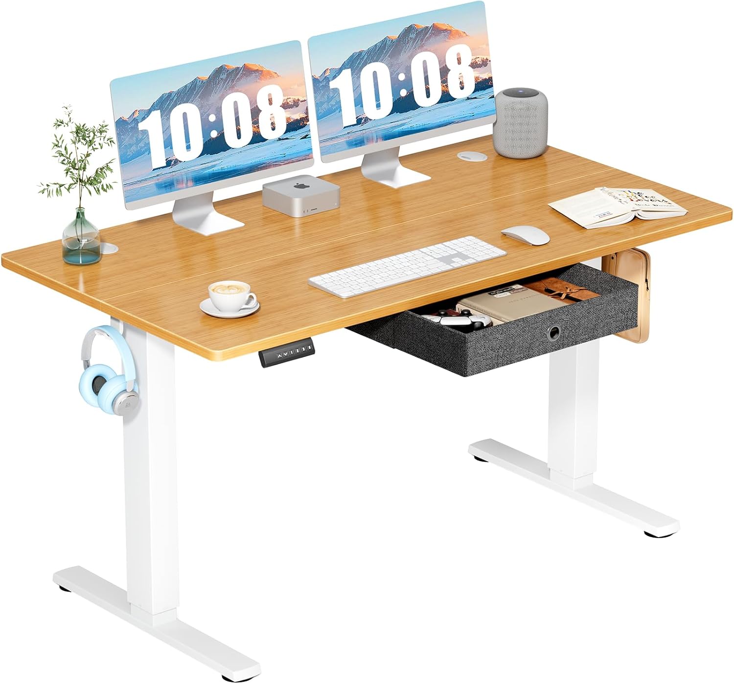Standing Desk with Drawer, Electric Desk Adjustable Height