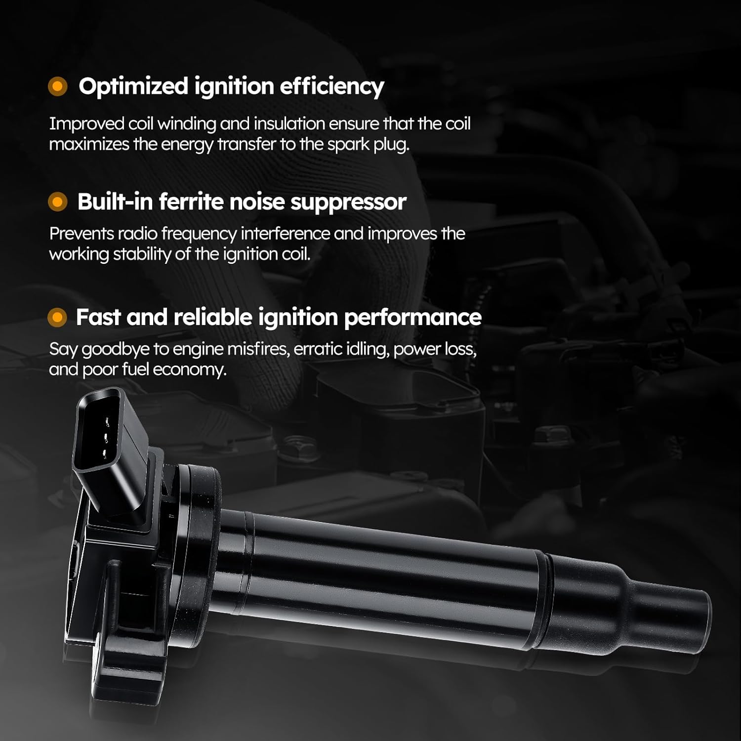UF230 Ignition Coil Pack Compatible with Toyota Tundra Sequoia LandCruiser 4Runner/Lexus GS430 GX470 LS430 LX470 LX570 SC430 V8 Replaces#C1173 UF493 5C1196 90919-02230 90919-02259(set of 8)