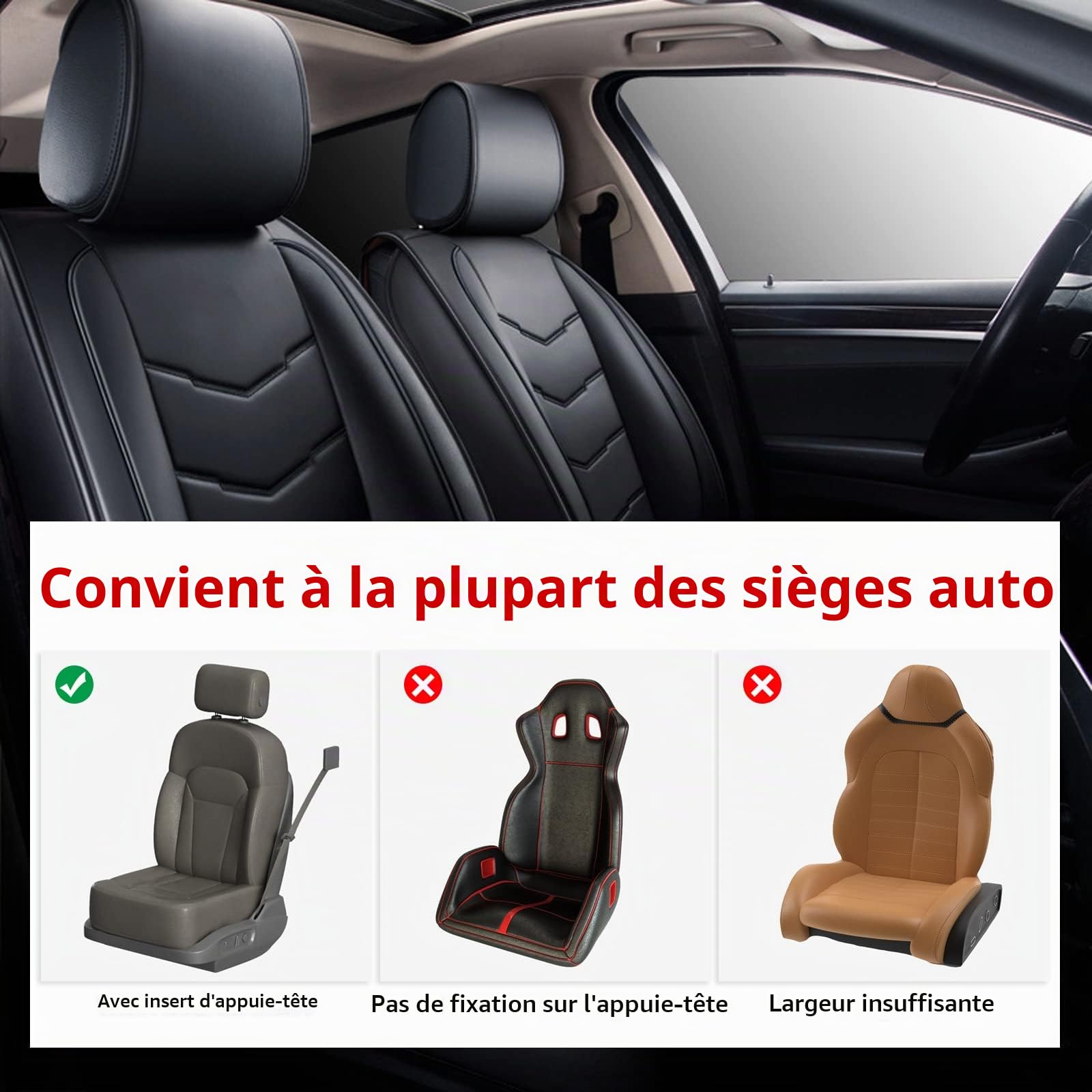 Hifrom Repose Tete Voiture, Voiture Oreiller Protection, Rotation à 180°Appui-Tête, Repose Tête Latéral de Siège Voiture pour Adultes Enfants, Cou de Repose Tête pour dormir en Voiture Voyage (Beige)
