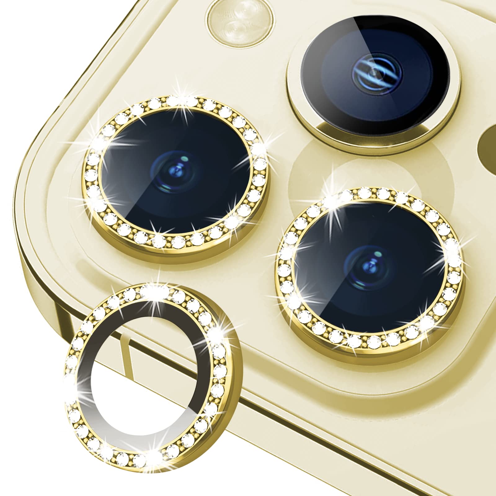 Bling diamentowa osłona obiektywu aparatu do iPhone 13 Pro/iPhone 13 Pro Max, HD przezroczyste szkło hartowane osłona obiektywu, przyjazna dla obudowy, odporna na zarysowania