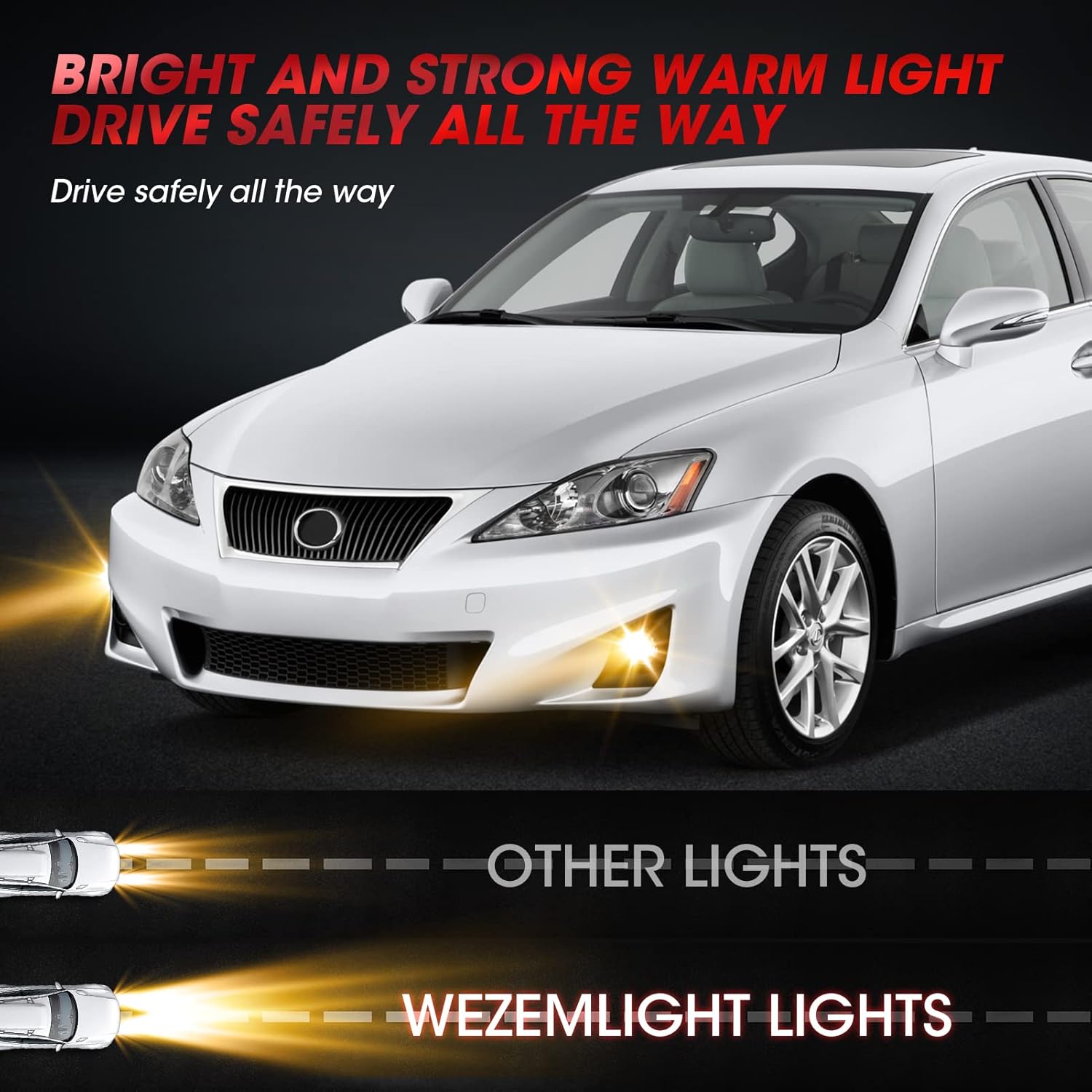 Fog Light Assembly Replacement for 2011-2013 CT200h 2011-2014 IS250/350 Toyota 4Runner Avalon Camry Highlander Matrix Prius Rav4 Tacoma With H11 12V 55W Halogen Bulbs 1 Pair