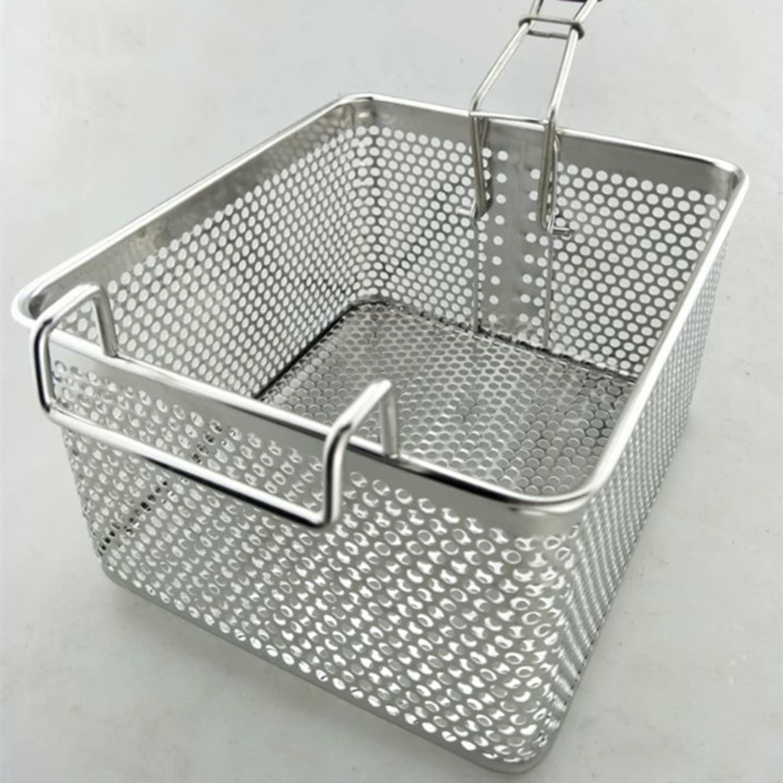 NEBE Panier à Friteuse Panier en Acier Inoxydable carré carré Frites Frites Poulet Panier de Poulet de Cuisine Maquillage mazout à partir de Frites Frites Ailes de Poulet Viande Panier à Frire