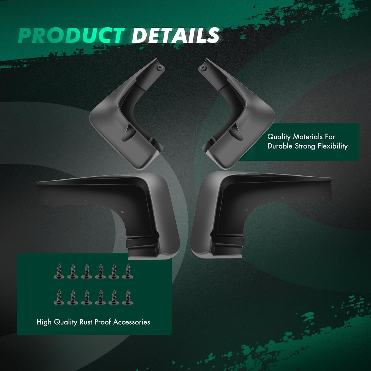 SCITOO Set of 4PCS Universal mud Flaps for 2016-2018 for Mitsubishi Outlander Front & Rear mud Flaps Splash Guard Set