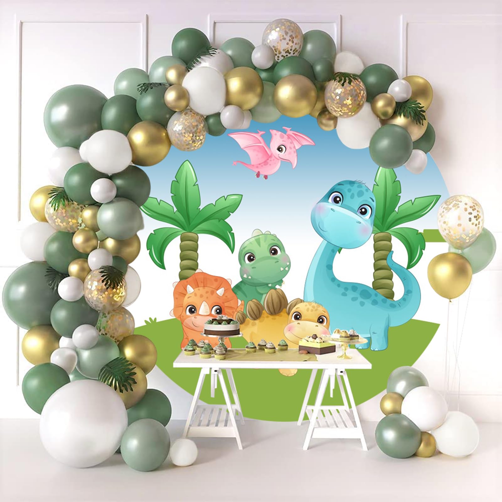 Sfondo Compleanno Dinosauri 220x150cm - Vinile Per Foto E Feste - Foto 10