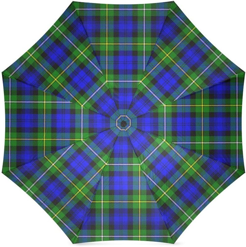 Scottish Tartan Plaid Pattern Folding Rain Umbrella/Parasol/Sun Umbrella