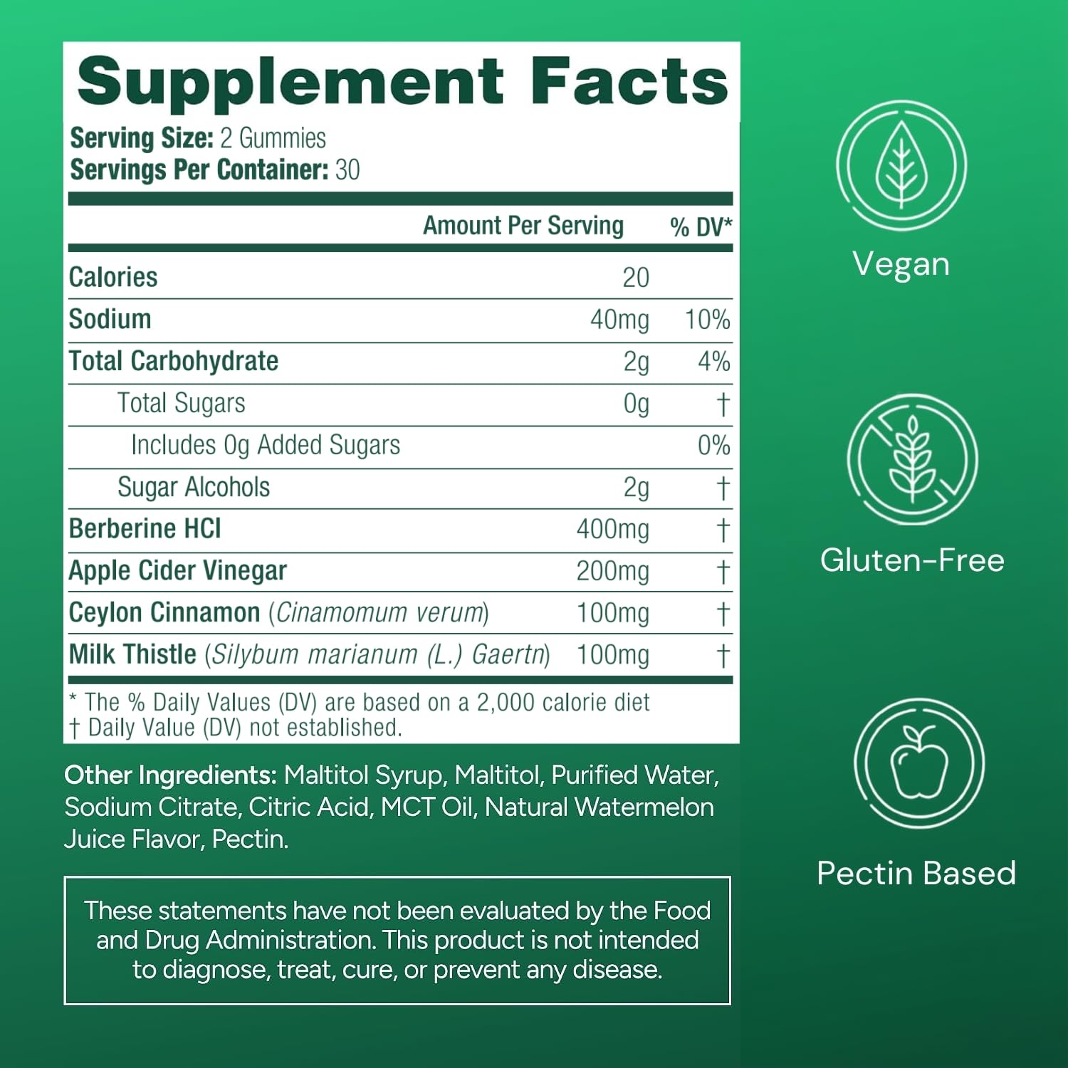 Sugar-Free Berberine Gummies GLP-1 Support Supplement for Digestive Balance — Amazon image 6