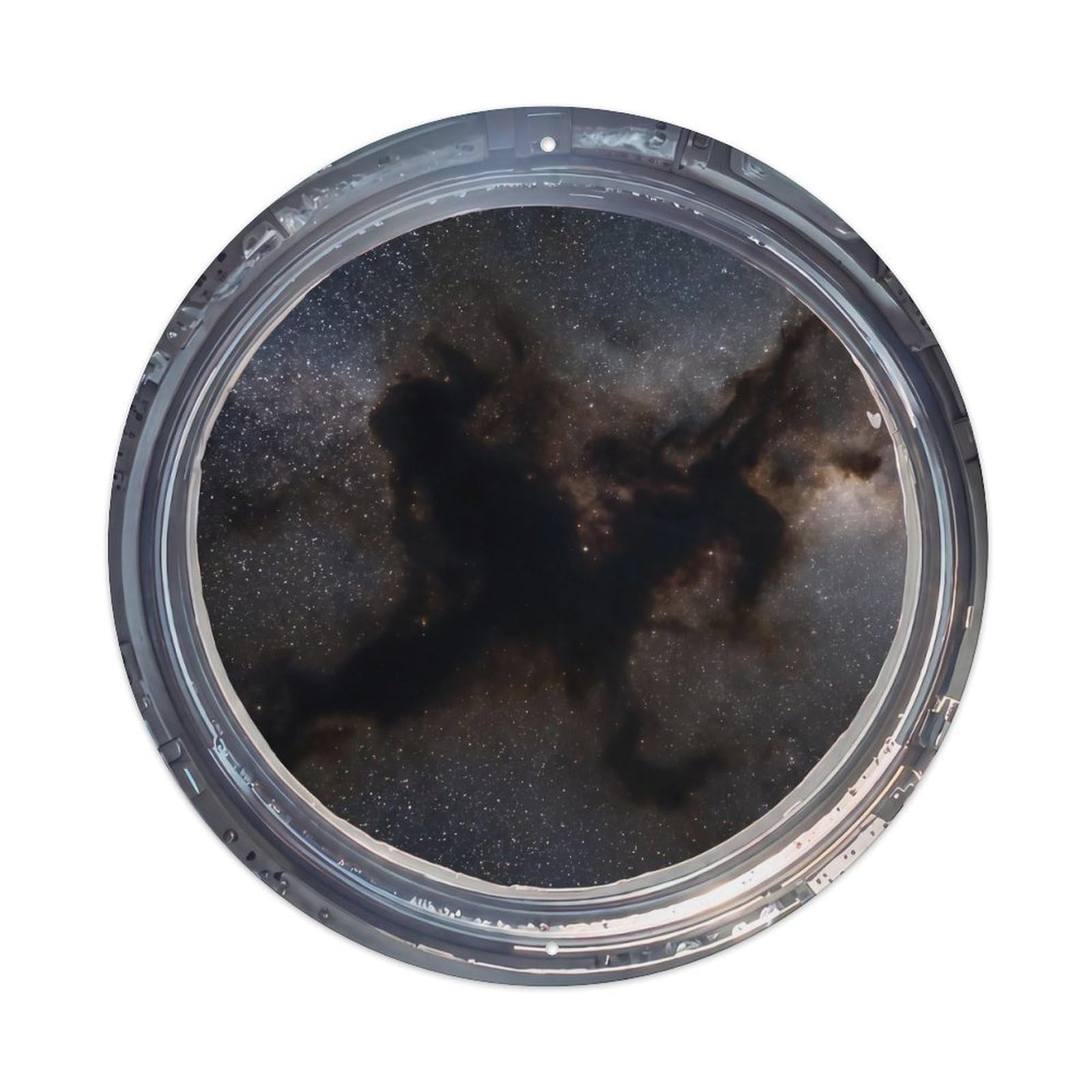 Dark Nebula Silhouette from Space Station Metal Tin Sign