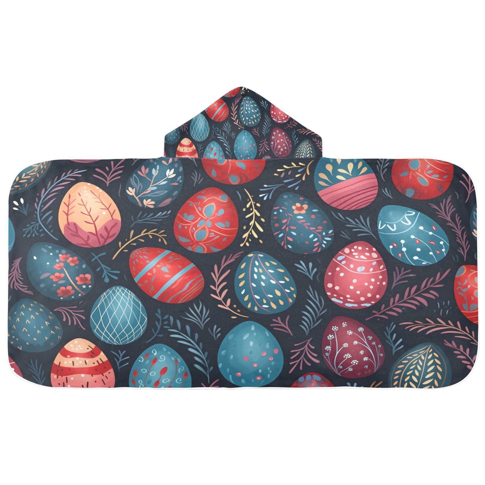 CEBUGI Hooded Bath Towels for Kids Soft Absorbent Bath Towel with Hood for Boys Girls Easter Eggs Pool Beach Shower Towel Wrap 50x23.5 inch