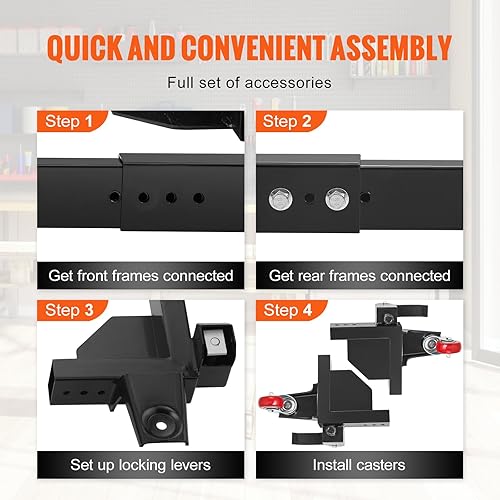 Miniatura 5 de VEVOR Base móvil, capacidad de 1500 libras, ajustable de 20.7 x 23.7 pulgadas a 28 x 33.5 pulgadas, soporte de base móvil universal resistente con 4