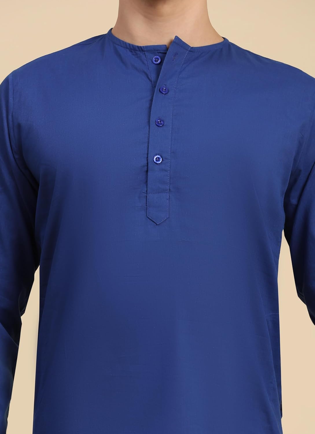 SKAVIJ Men's Pure Cotton Solid Kurta Pajama Set Round Neck Daily Wear Casual Yoga Dress