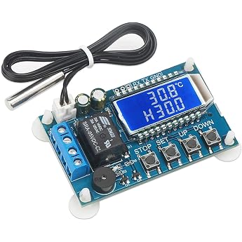 Electronic Thermostat Controller Board DC 6-30 V Digital Temperature Controller Thermal Temperature Switch with Waterproof Sensor Probe