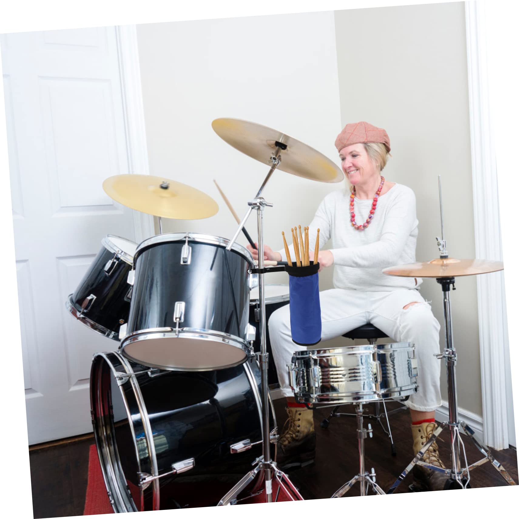 Garneck Drum Stick Holder for Drum Set Drumstick Storage Barrel Drumstick Pouch for Practice Performance