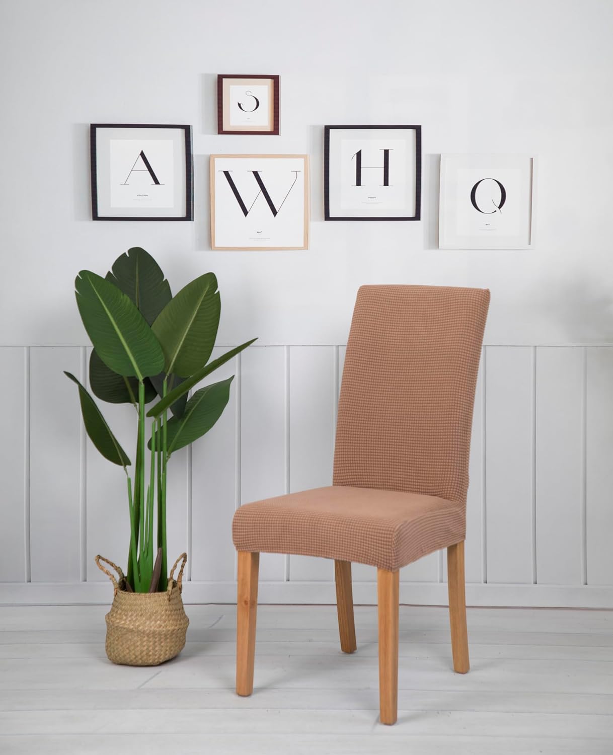 Tulya Dining Chair Covers Waffle Style (Set of 6), Stretchable Parsons Chair Slipcovers Super Fit Spandex Removable Washable Kitchen Chair Protector Cover Removable Seat Protector for Home or Party