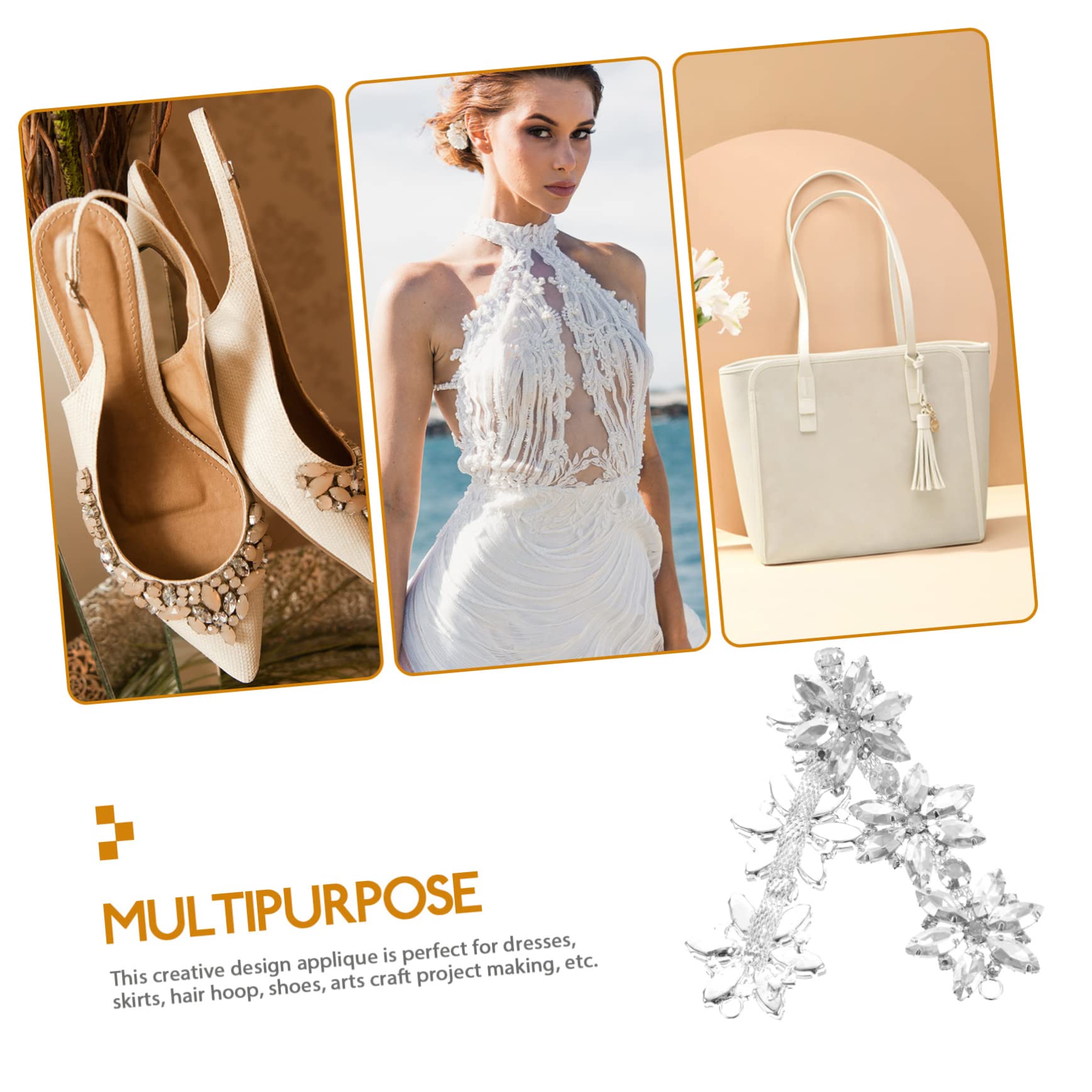 NUOBESTY 5stücke Glass Rhinestone Applique Blüten Patch Für Hochzeitsgürtel Und Accessoires Dekorative Strass-applikationen Für Brautkleider Schuhe Und Taschen Teiliges