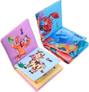 SHOWERORO 2 Peças De Livro De Pano De Brinquedo Para Educação Infantil Conjunto De Brinquedos Para Crianças Pequenas Livro De Pano Prático Livro De Educação Infantil Para Bebês Livro De