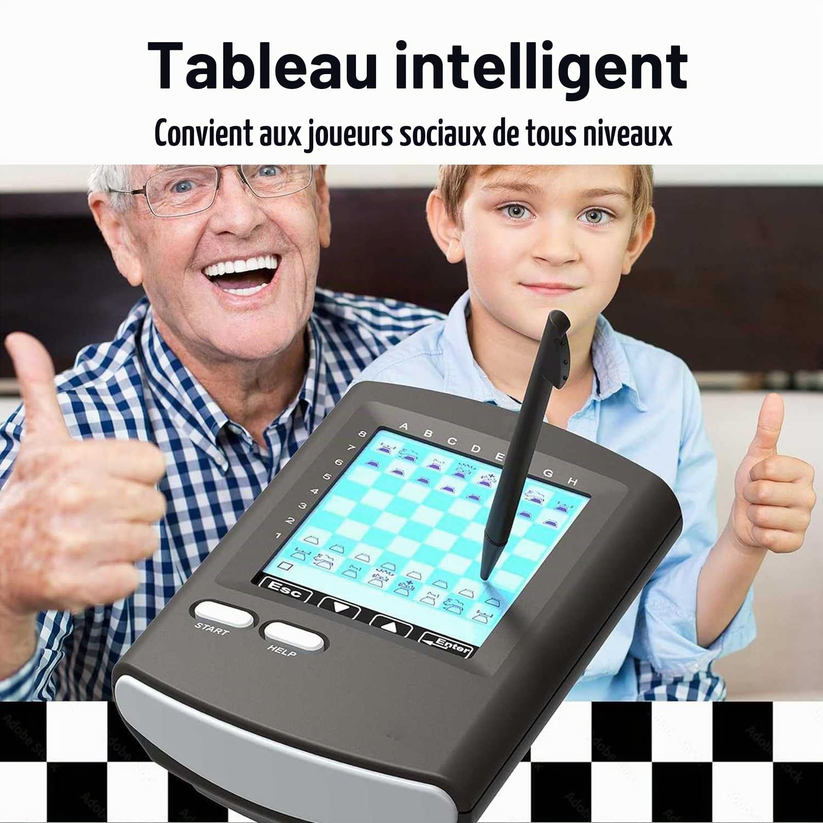 éLectronique Tactile Jeu D'éChecs Informatique Portable pour Enfants et Joueurs en Progression, Cadeau Familial