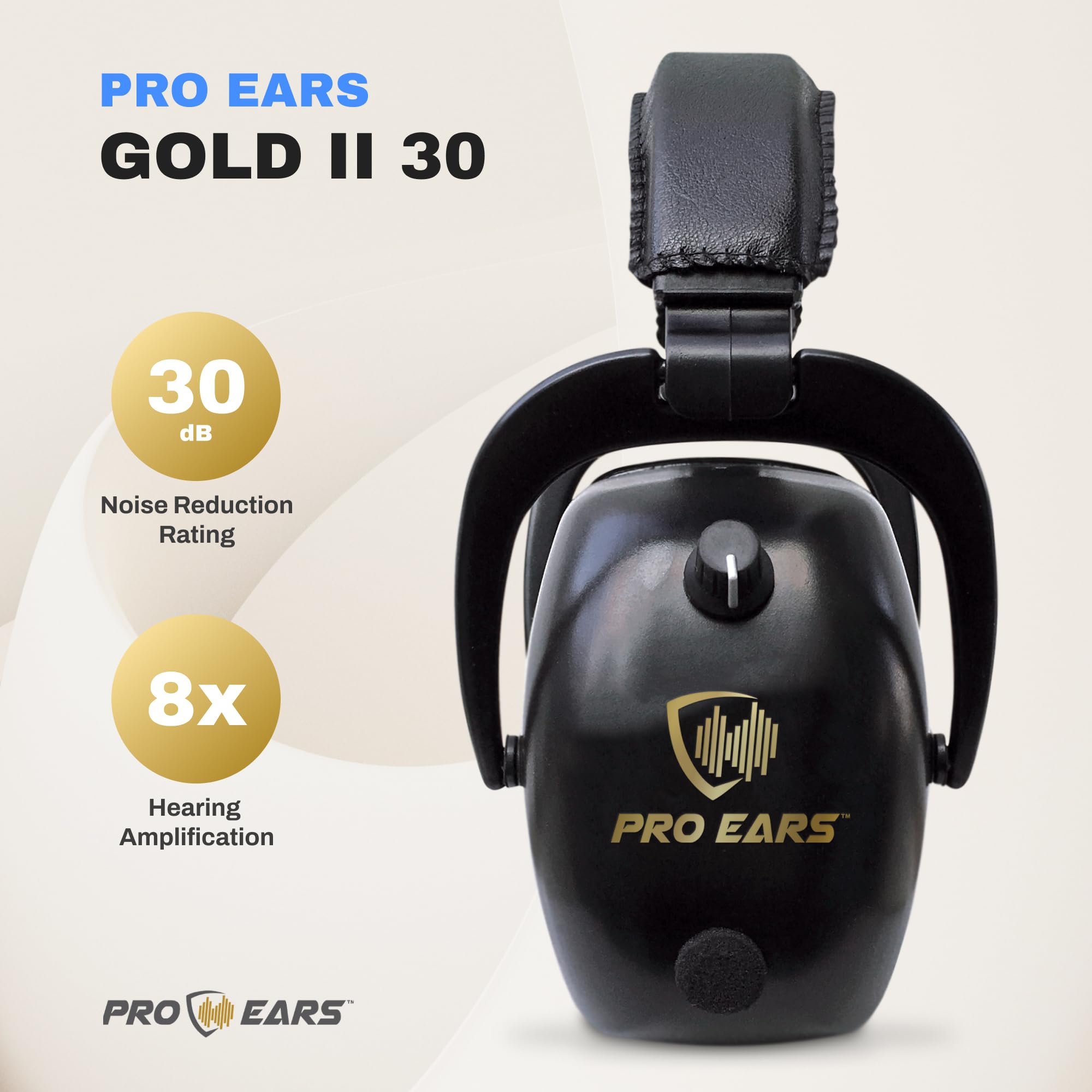 Pro Ears Gold II 30 - PEG2RMB - Elektronischer Gehörschutz & Verstärkung - Reichweite Ohrenschützer - NRR 30 - Gehörschutz Ohrenschützer schwarz