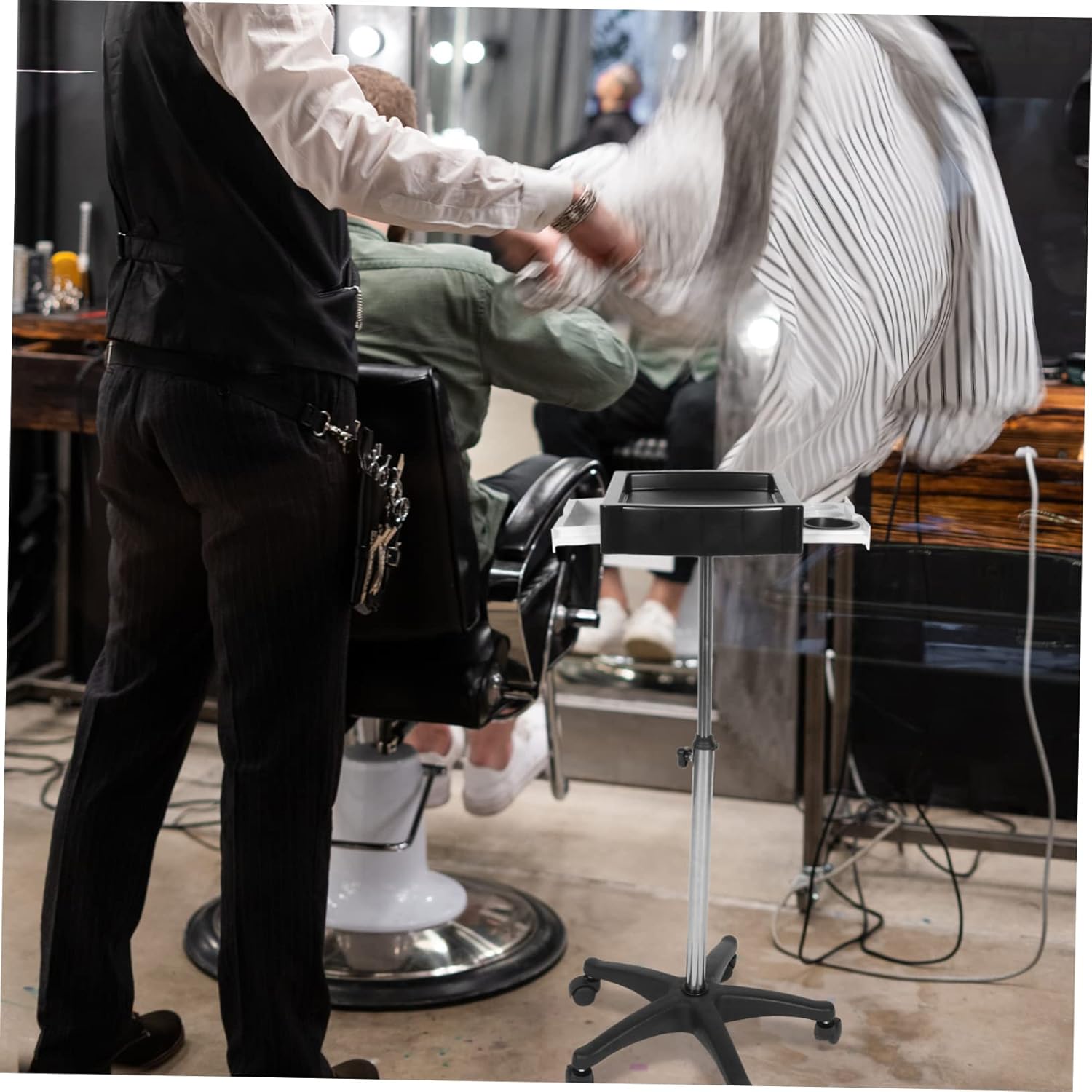 GALPADA Simple Movable Hairdressing Tool Cart Barbershop Hair Dyeing Holder Hair Salon Stand