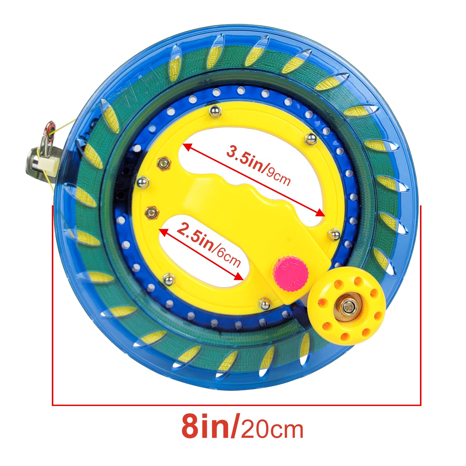 Mint's Colorful Life 8in Kite Reel Winder, Kite Line with Reel, Comes with 1000ft String (Blue, 8 Inch) - Image 2