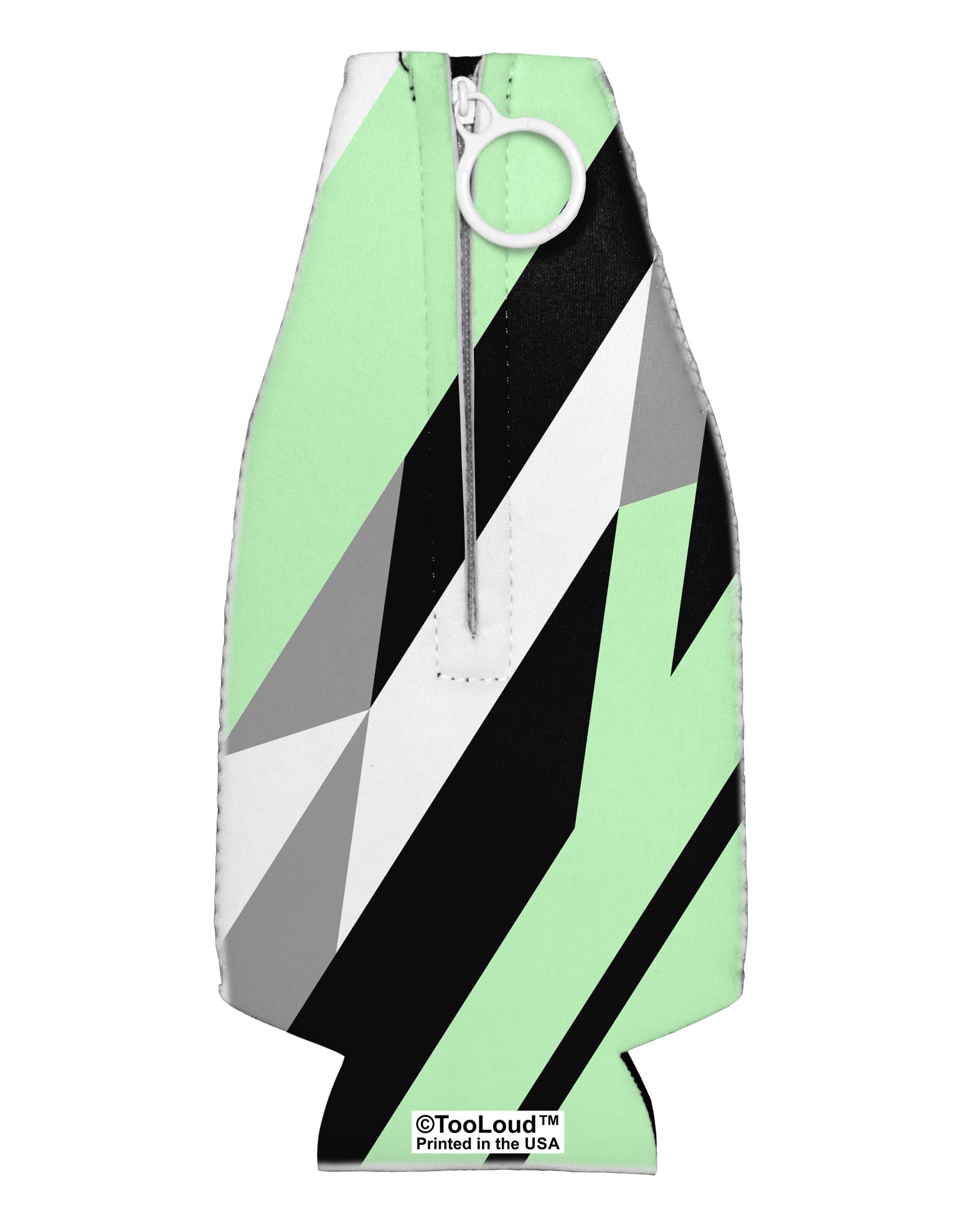 TooLoud Minty Fresh Cubism Collapsible Neoprene Bottle Insulator All Over Print