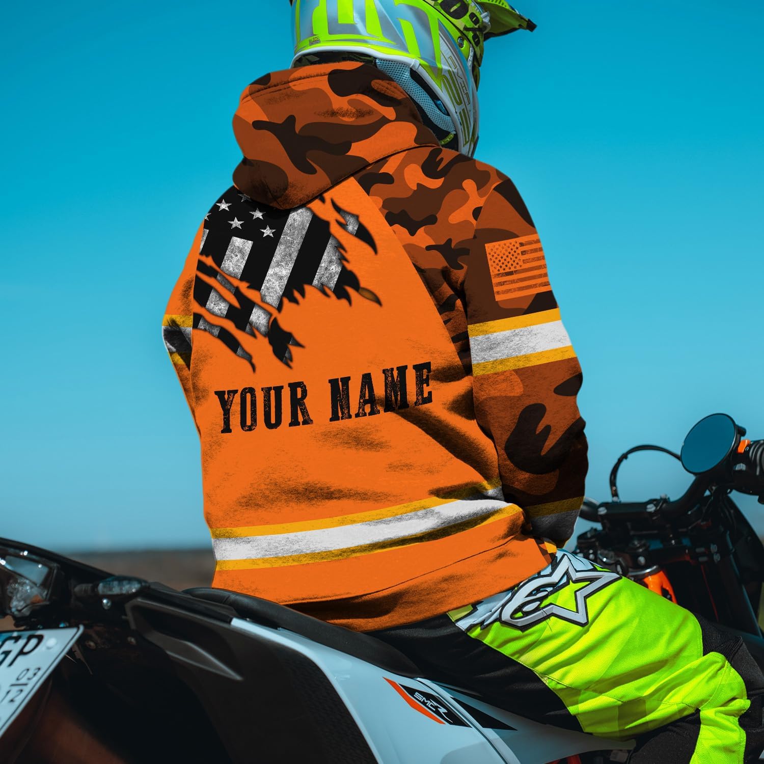 Maddly High Visibility US Flag Collection Safety Workwear Custom Name for Workers, Runners, Truckers, Patriotic - Image 7