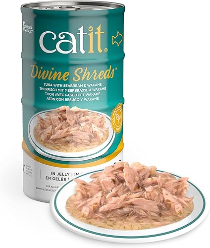 Miniatura 5 de Catit Divine Shreds in Jelly, comida húmeda prémium para gatos, pollo con hígado y brócoli