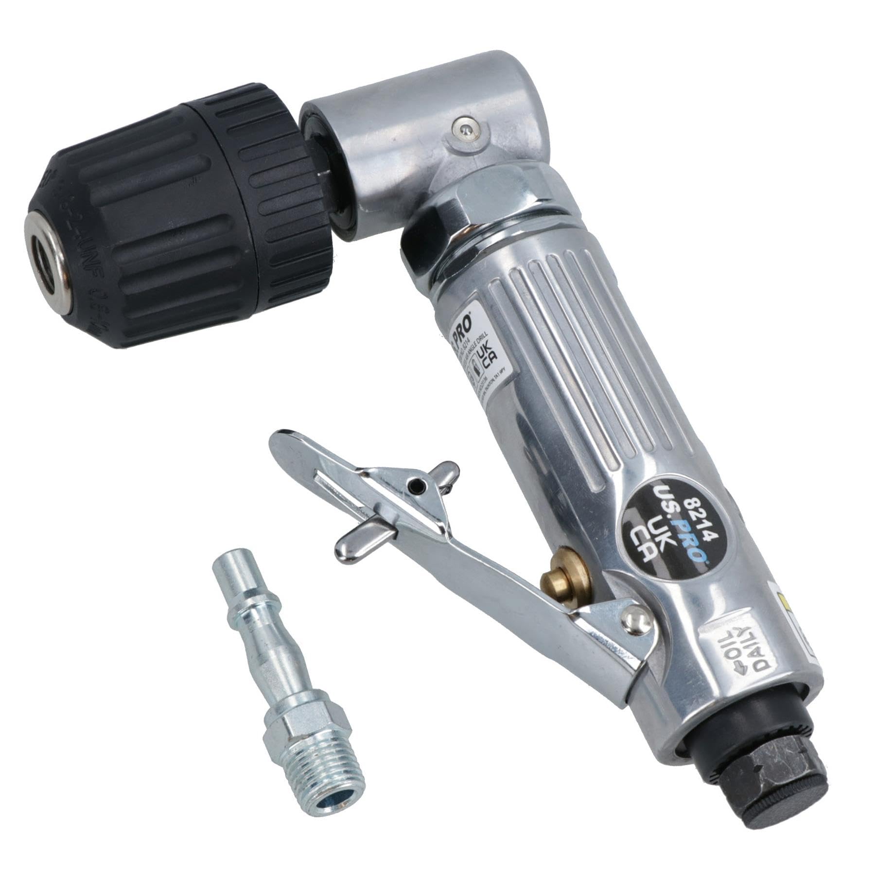 3/8" 10mm Keyless Chuck Air Angle Drill Right Angled Drilling Tool 1/4 BSP