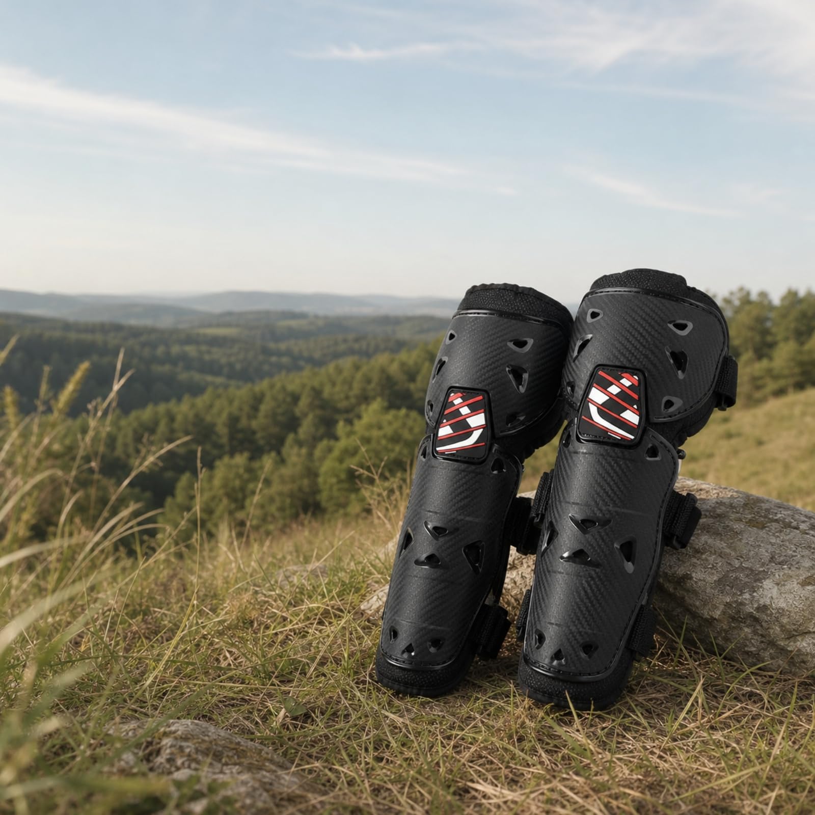 4 Pièces Équipements Protecteurs Articulaires avec Coque Ventilé Ensemble 4 Équipements Protecteurs Anti-Impact Coudières pour Motards, Adultes