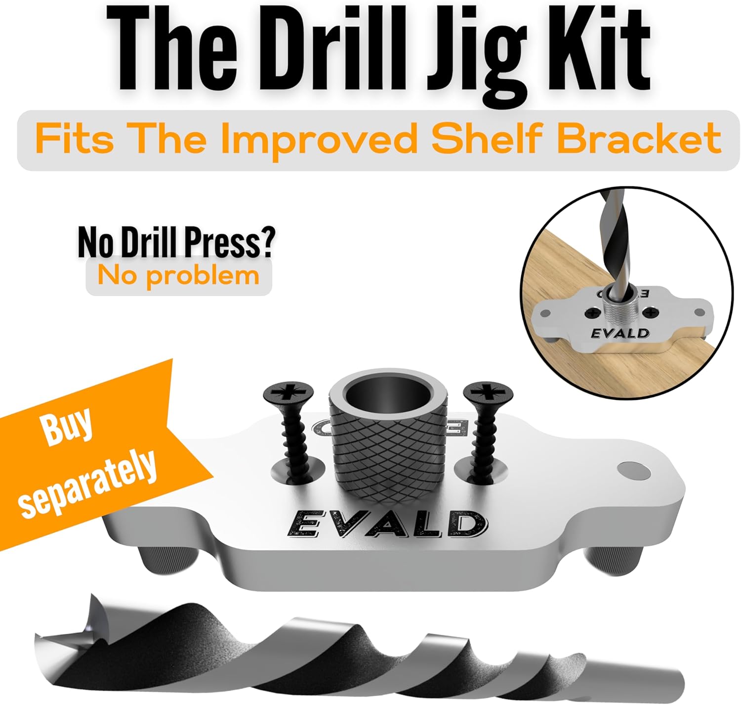 EVALD Hidden Floating Shelf Bracket | 6-Inch Heavy Duty Blind Shelf Support | Kitchen & Fireplace Mantel Bracket | Invisible Wall Mount Bracket 4 Pack